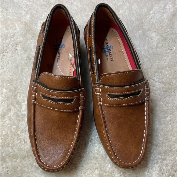 Steve Harvey Celebrity Edition Brown Loafers Boys Slip-On Penny Moccasin Sz 3 - Picture 1 of 7